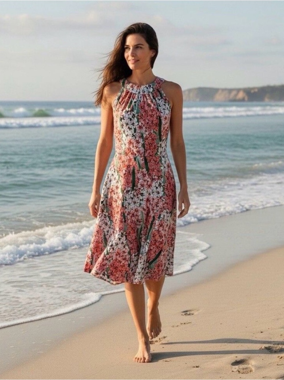 Tommy Hilfiger Floral Fit & Flare Sleeveless Dress – Size 14